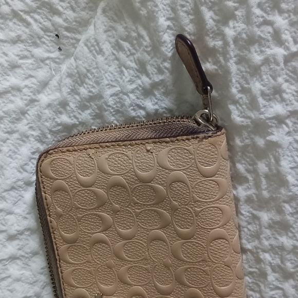 Coach Tan Embossed Women's Wallet - Picture 3 of 5